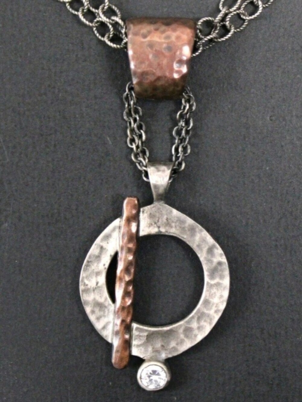 RARE Silpada Sterling Silver & Copper 10th Anniversary Pendant Necklace